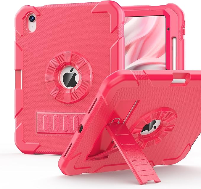 BLOSOMEET for iPad A16 Case 11th Generation 11 2025 &amp 10th Generation 10.9 Inch 2022 Heavy Duty Protective Rugged Cover with Built-in Pencil Holder &amp Kickstand for iPad 11/10th Gen Black