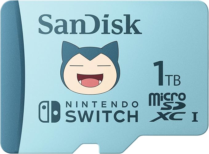 SanDisk 1TB microSDXC Card Licensed for Nintendo Switch, Pokémon Snorlax Edition, Made for Nintendo Switch, OLED, and Lite - SDSQXAO-1T00-GN6ZK,