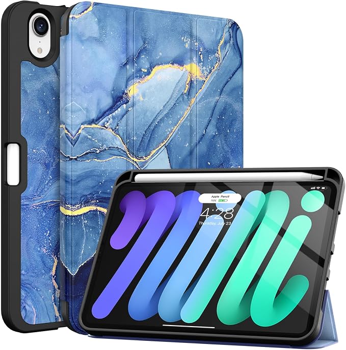 Soke Case for iPad mini (A17 Pro) 7th/ 6th Generation (Book Wine) | Built-in Apple Pencil Slot fit iPad Mini 2024 and 2021 8.3 inch Auto Sleep/Wake