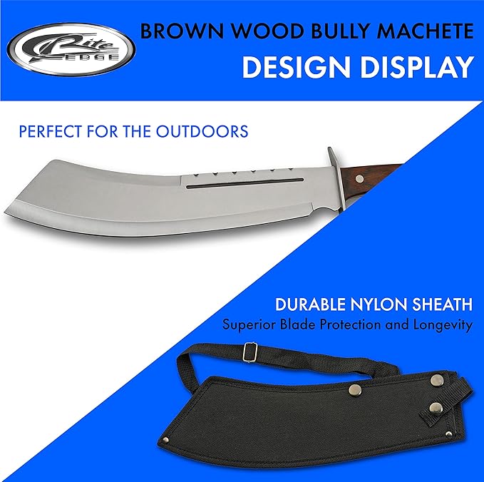 Szco Supplies 18.25" Brown Wood Bully Machete, 926948-BK