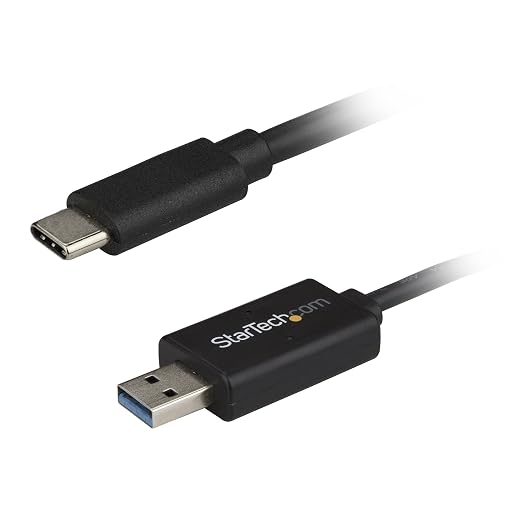 StarTech USB-C to USB Data Transfer Cable Mac/Windows 2m (USBC3LINK) | USB 3.0 5Gbps USB Powered PCLinq software preloaded Windows Easy Transfer to Windows 8 Activity LED