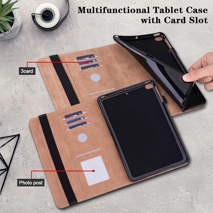 Case for Amazon Fire HD 10 and 10 Plus Tablet (13th/11th Generation 2023/2021 Release)PU Leather Slim Fit Folding Stand Cover - Brown Owl