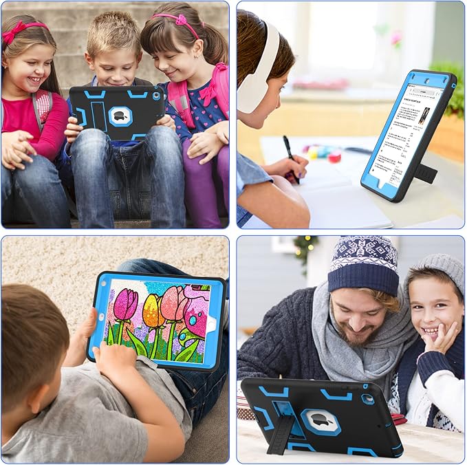 CCMAO iPad mini 5 Case 2019 iPad mini 4 Case 2015 Heavy Duty Shockproof Hybrid Protective Cover for iPad mini 5th/4th Generation 7.9 inch Purple+Green