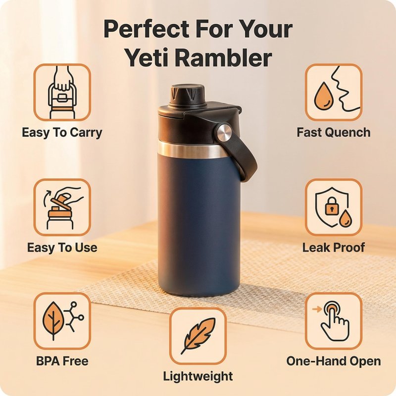 Chug Lid for YETI Rambler Bottles, Black