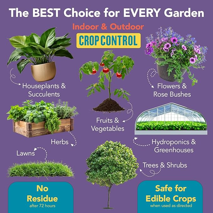 Trifecta Crop Control Super Concentrate All-in-One Natural Pesticide, Fungicide, Miticide, Insecticide, Help Defeat Spider Mites, Powdery Mildew, Botrytis, Mold, and More on Plants - Gallon