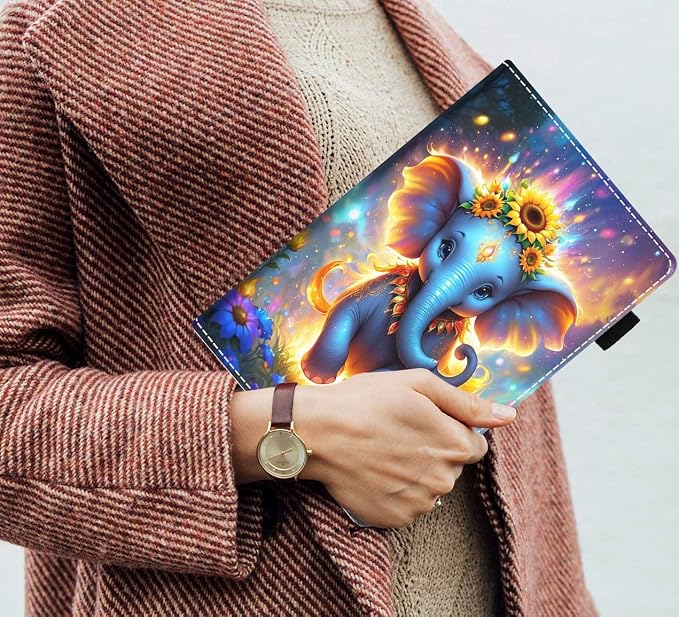 Case for Amazon Fire HD 8/HD 8 Plus Tablet (8 12th/10th Generation 2024/2022/2020 Release) Slim PU Leather Stand Folio Cover with Auto Wake Sleep African Woman Wolf