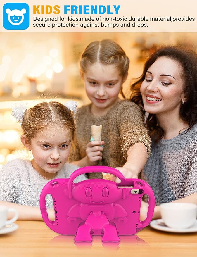 SUPLIK Kids Case for iPad 5th/6th Generation (9.7 inch 2017/2018) iPad Air 1 &amp Air 2 &amp Pro 9.7 Case with Shoulder Strap Handle Stand for Apple iPad 5/6 &amp iPad Air 1st/2nd Gen Black