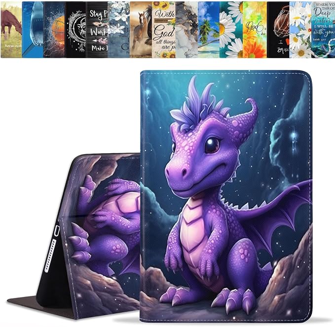 Case for Samsung Galaxy Tab A 8.0 2019 (SM-T290/T295/T297) Slim Lightweight PU Leather Stand Cover with Auto Wake/Sleep for Galaxy Tab A 8.0 Inch Abstract Watercolor Art Dogs