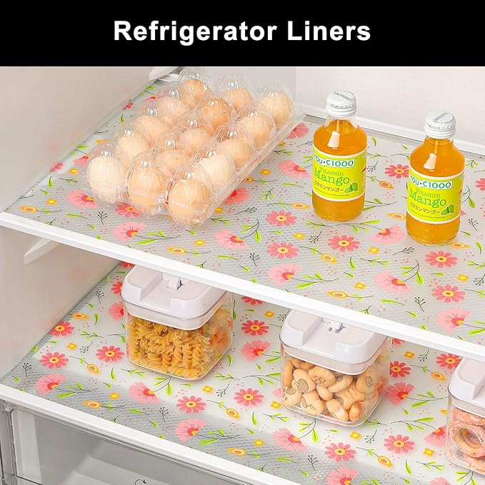 Cooyes Shelf Liner – Premium Non-Adhesive Cabinet & Drawer Liner for Kitchen – Waterproof Shelf Paper with Modern Pattern – Durable EVA Cabinet Mat – Easy to Cut （24" W x 120" L）