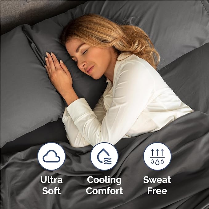 Twin XL Size 3 Piece Sheet Set - Comfy Breathable & Cooling Bed Sheets Set - Hotel Luxury Bedding for Women, Men, Kids, Teens, Boys & Girls - Deep Pockets, Soft and Wrinkle Free - Oeko-Tex - Charcoal