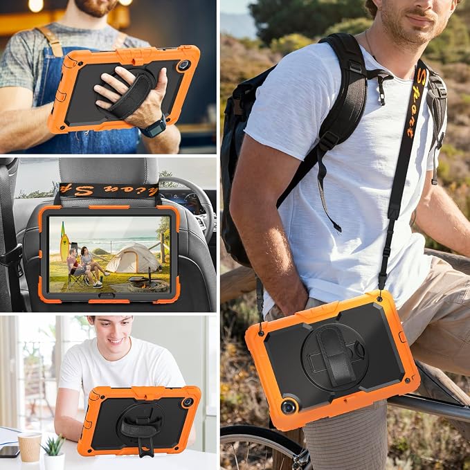 HXCASEAC Case for Samsung Galaxy Tab S6 Lite 10.4 inch Protective with Screen Protector/Hand Strap/S Pen Holder Shockproof S6 Lite Tablet Case 2024/2022/2020 SM-P610 SM-P613 SM-P620 - Black