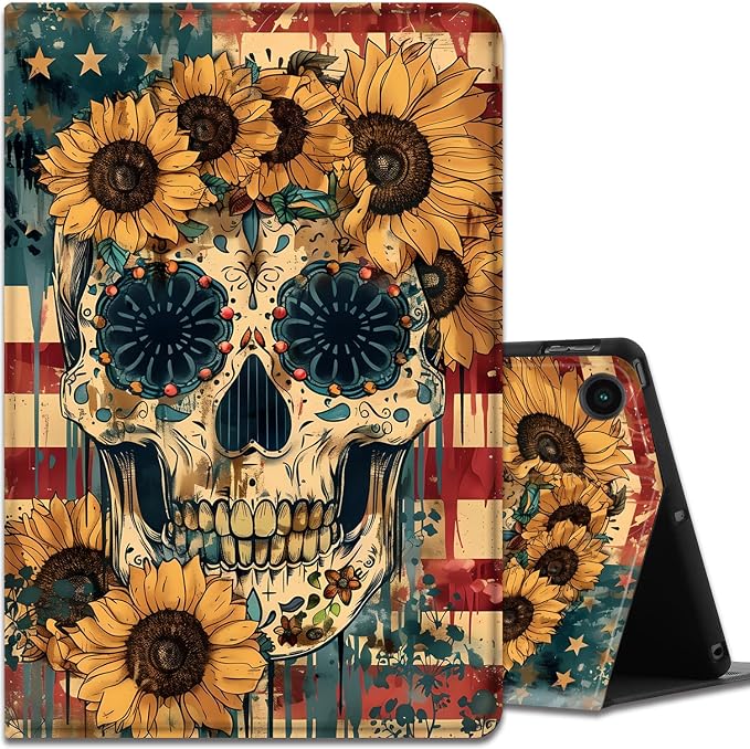 Case for Samsung Galaxy Tab A9 Plus 11 2023 Multi-Viewing Angles with Automatic Sleep/Wake Function for Samsung Galaxy A9+Tablet (SM-X210/X216/X218) American Flag Wolf