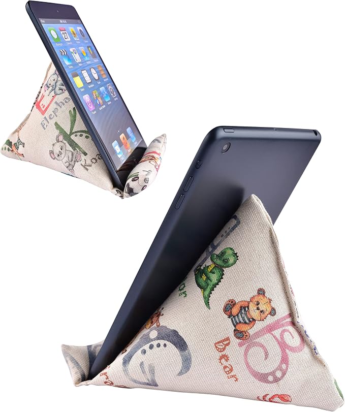 Handmade Phone Pillow Holder - The Wedge Mobile Device Stand - Fabric Phone Stand for All iPhones All Smartphones! 7 x 6.1 x 5.5 Inches (ABC)
