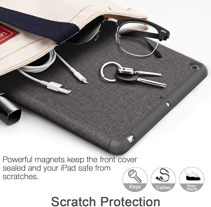 Soke Case Fits for iPad 6th/5th Generation with Pencil Holder - [Full Body Protection + Auto Wake/Sleep] Shockproof Soft TPU Back Cover for Apple iPad 9.7 inch 2018/2017 Black