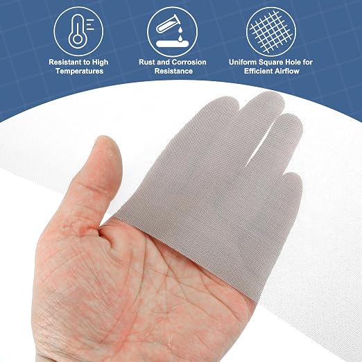 uxcell 40 Mesh 79" x 10" Woven Wire Mesh, 304 Stainless Steel Air Vent Filter