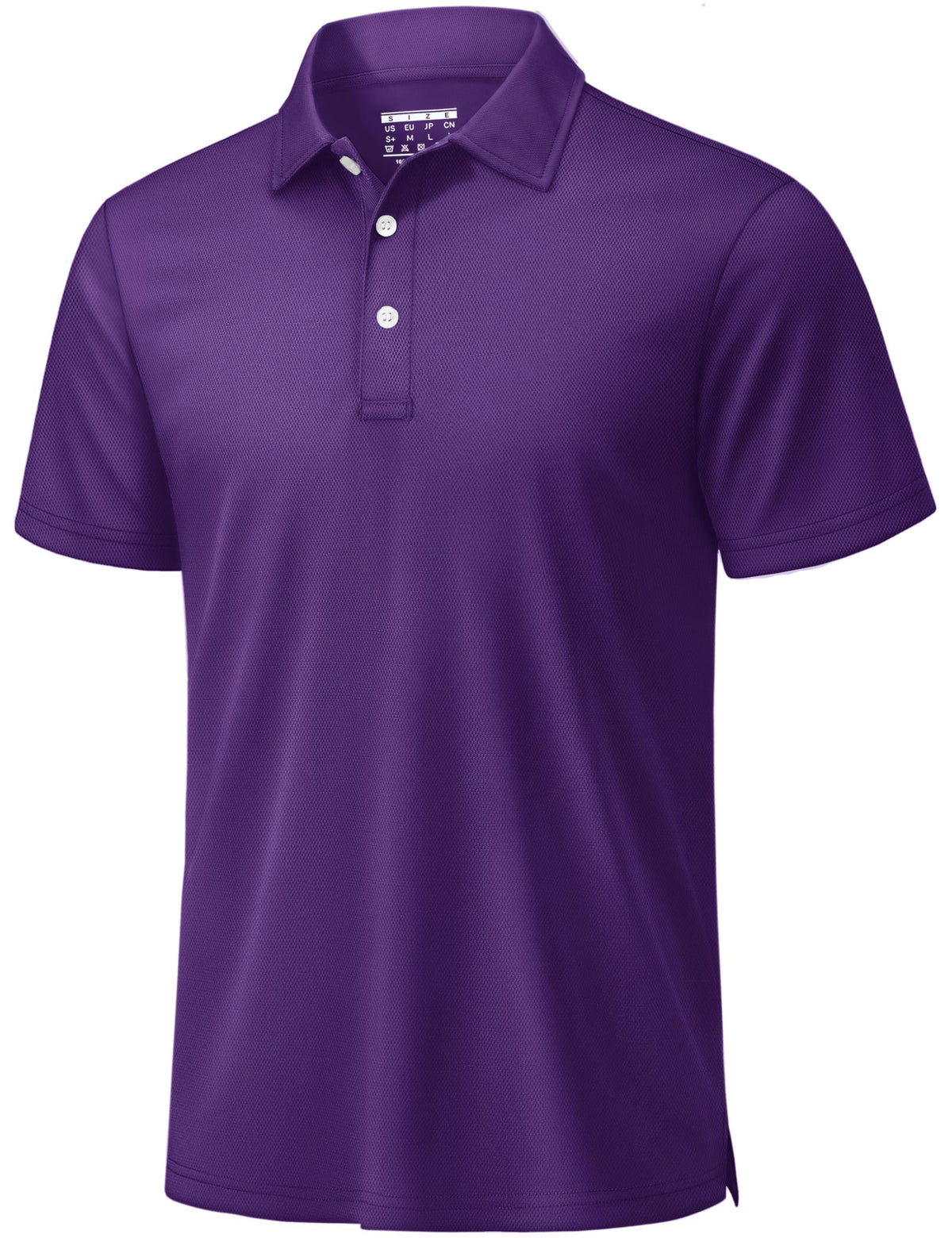 TACVASEN Mens Golf Shirt Dry Fit Mens Polo Shirts Short Sleeve Performance Golf Polos for Men with Collar Work Shirts Purple, M