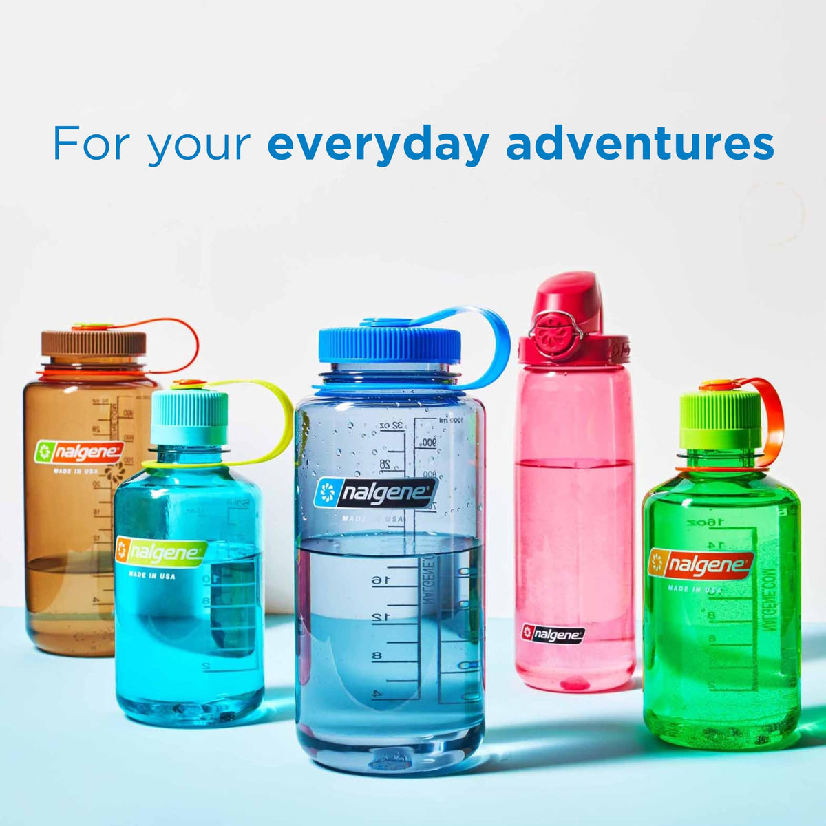 Nalgene Sustain Tritan BPA-Free Water Bottle Made with Material Derived from 50% Plastic Waste (using ISCC certified mass balance), 32 OZ, Wide Mouth, Red (Pack of 6)