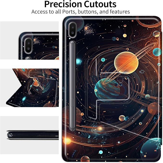 for Samsung Galaxy Tab S6 (10.5 inch) Tablet 2019 release-360 Degree Rotating Stand PU Leather Cover with Auto Wake/Sleep + S Pen HolderArt Butterfly