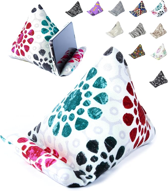 Handmade Phone Pillow Holder - The Wedge Mobile Device Stand - Fabric Phone Stand for All iPhones All Smartphones! 7 x 6.1 x 5.5 Inches (ABC)