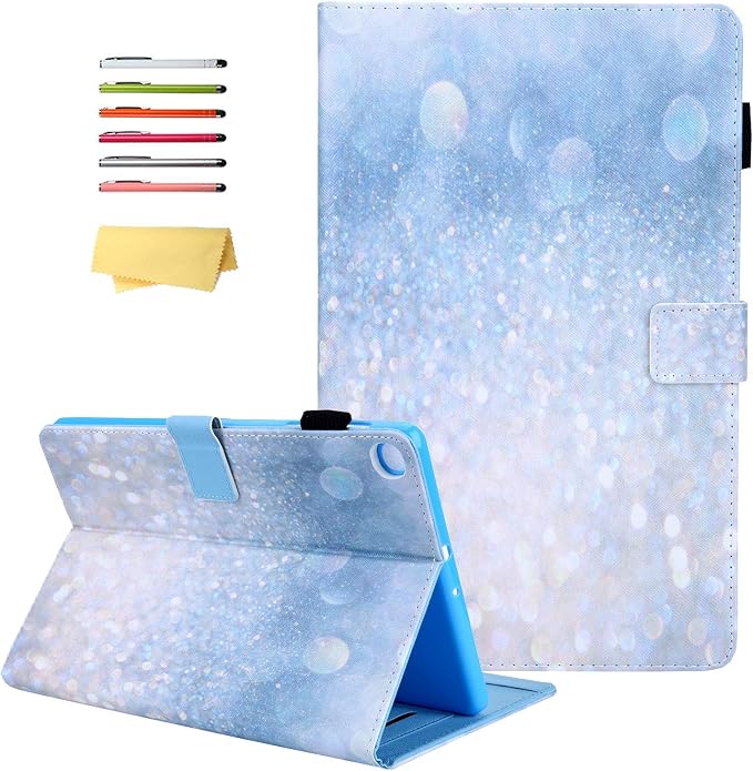 for Galaxy Tab A 8.4 Case 2020 Model (SM-T307/T307U) with Pencil Holder Pockets Multi-Angle Viewing Folio Stand PU Leather Shockproof TPU Cover for Samsung Tab A 8.4 T307 Black Rose Flower