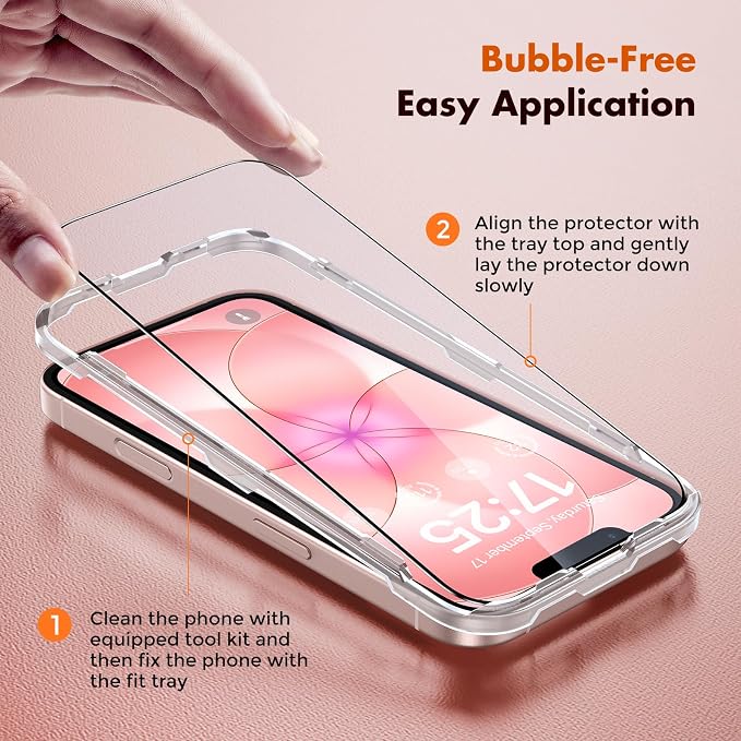 UNBREAKcable 3-Pack Screen Protector for iPhone 15 Double Shatterproof Tempered Glass [Easy Installation Frame] [99.99% HD Clear] [9H Hardness] [Full Coverage] [Case Friendly] for Apple 15 6.1 inch