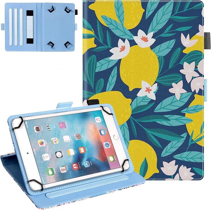 Dteck Universal Case (7.9 to 8.4) - Fold Stand Protective Flip Case for Apple iPad mini/Samsung Galaxy Tab 8.0 8.4 /Lenovo Tab 8 /onn. 100003561 8 Tablet Pro/Android Tablet 8 Inch (Blue Pink)