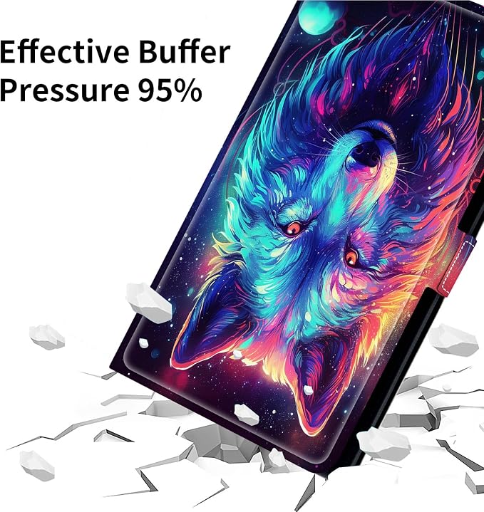 for Google Pixel Tablet Case 2023 Universal Tablet CaseSlim PU Leather Multi-Angle Viewing Cover with 360 Degree Rotatable Kickstand forPixel Tablet 2023 11-inchBlue Wolf