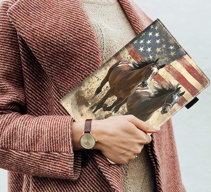 Case for Amazon Fire HD 8/HD 8 Plus Tablet (8 12th/10th Generation 2024/2022/2020 Release) Slim PU Leather Stand Folio Cover with Auto Wake Sleep African Woman Wolf