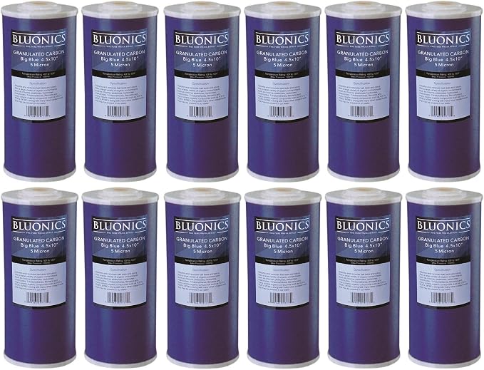 Bluonics 12-pack Carbon Water Filters GAC Granulated 4.5" x 10"