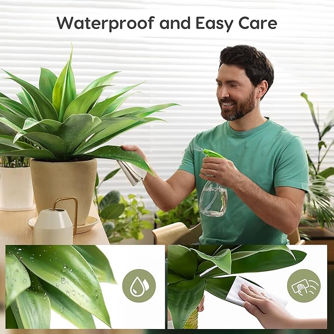 Velener Artificial Plant Outdoor Agave - Large Size UV Resistant Fake Agave Plants for Indoor and Outdoor Succulents Decor(28 Inch)