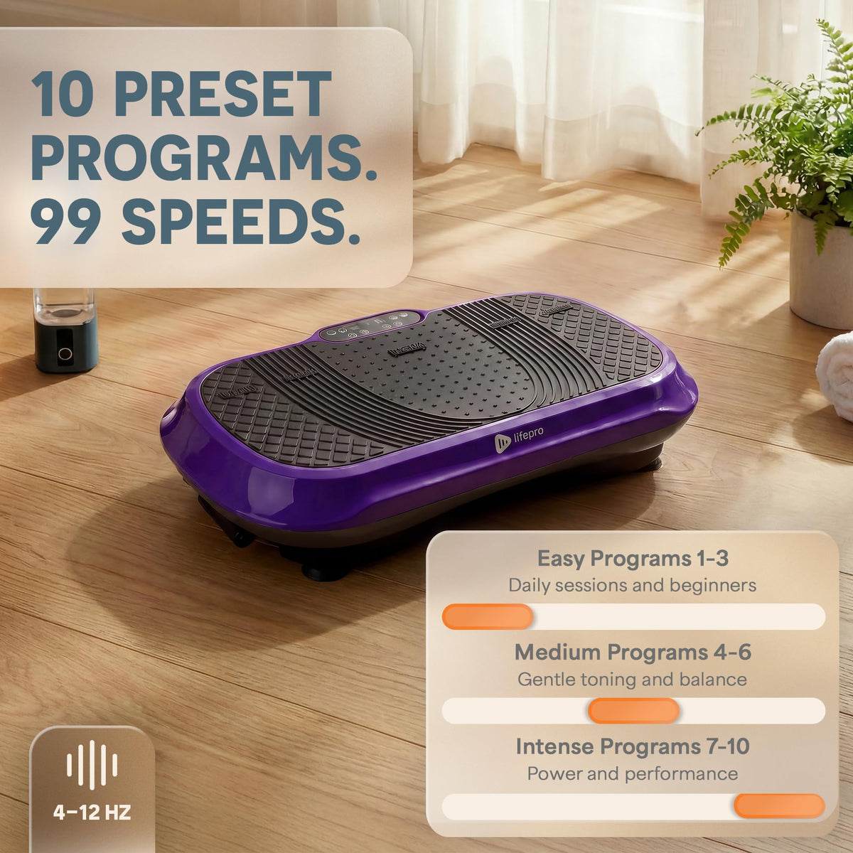 Lifepro Waver Vibration Plate Exercise Machine with 99 Speeds & 10 Presets