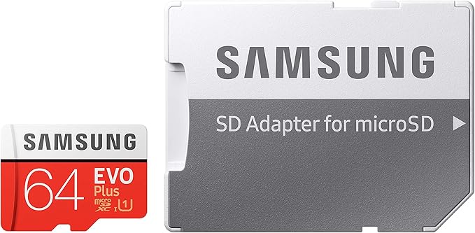 Samsung EVO Plus 64GB microSDXC UHS-I U3 100MB/s Full HD & 4K UHD Memory Card with Adapter (MB-MC64HA)