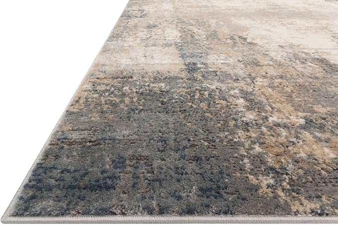 Loloi Teagan Collection TEA-08 Ivory/Mist 11'-6" x 15' Area Rug, Large, Soft Neutral Rug, High-Traffic for Living Room, Bedroom, Home Office, Dining Area