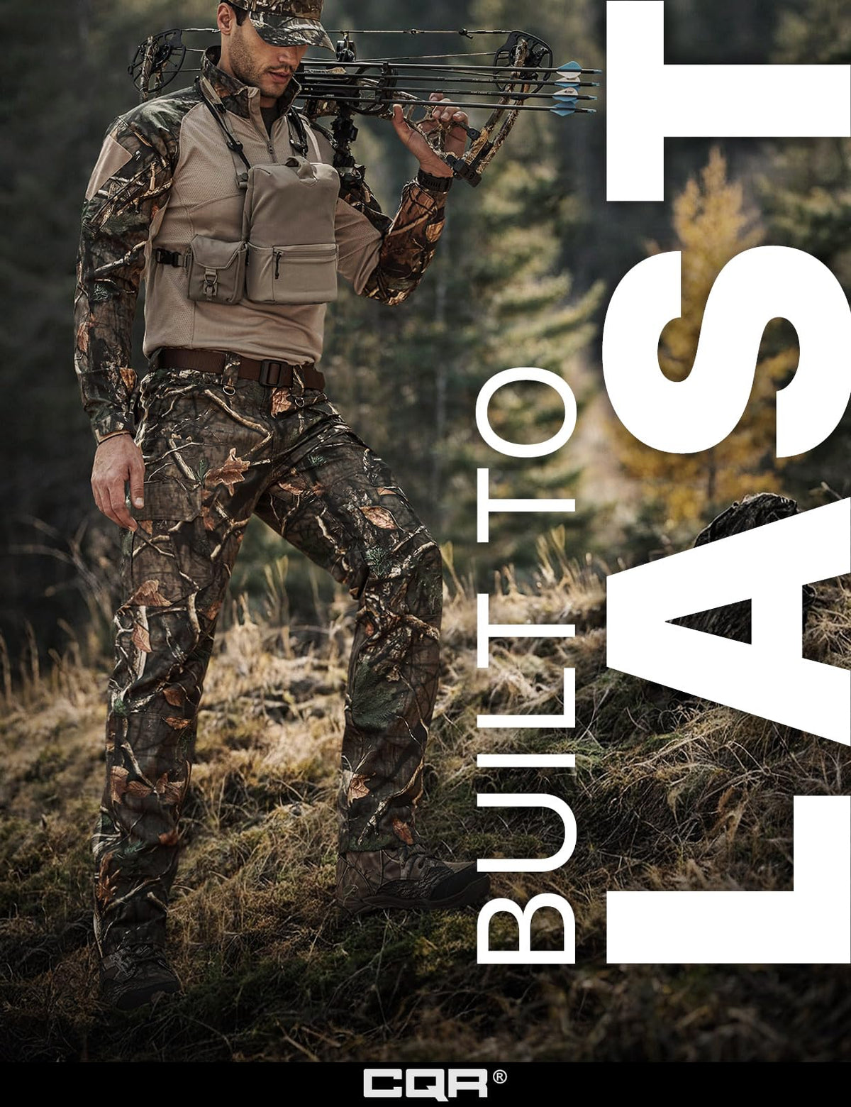 CQR Men's Tactical Pants, Water Resistant Ripstop Cargo Pants, Lightweight EDC Work Hiking Pants, Outdoor Apparel, Duratex Mag Pocket Print Hunting Camo, 42W x 30L