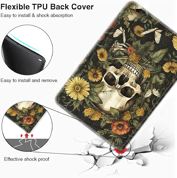 Case for iPad A16 11th Gen 11 Inch (2025) 10th Gen 10.9 Inch (2022) Model A3354 A3355 A3356 A2696 A2757 A2777 ，Slim Fit Standing Cover with Auto Sleep/Wake，Frog Playing Guitar