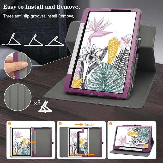 MAMA MOUTH for XPPen Magic Note Pad Case360 Degree Rotary Stand with Creative Cover for XPPen Magic Note Pad 10.95 Tablet caseBlack