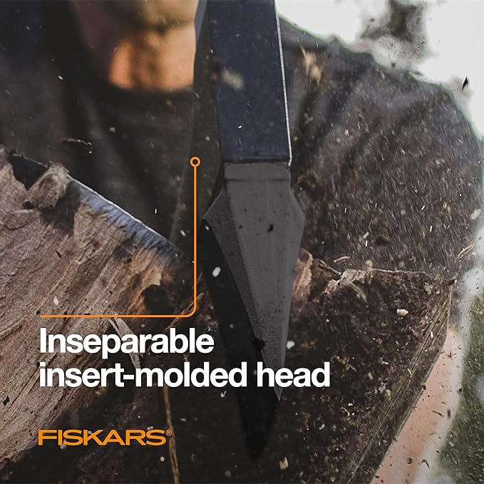Fiskars X27 Super Splitting Axe, 36" Wood Splitting Axe for Medium to Large Size Logs with Shock-Absorbing Handle, Split Firewood, Forged Steel Blade, Bushcraft Gear and Camping Hatchet