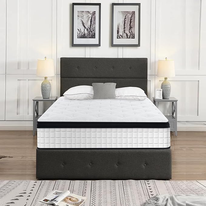 12 Inch Memory Foam Mattress,Twin XL Size Plush Hybrid Mattress,7-Zone Memory Foam & Pocket Spring,Edge Support & Motion Isolating,Pressure Relief, Certified Foams Fabric,Bed in a Box,Echelon Dream