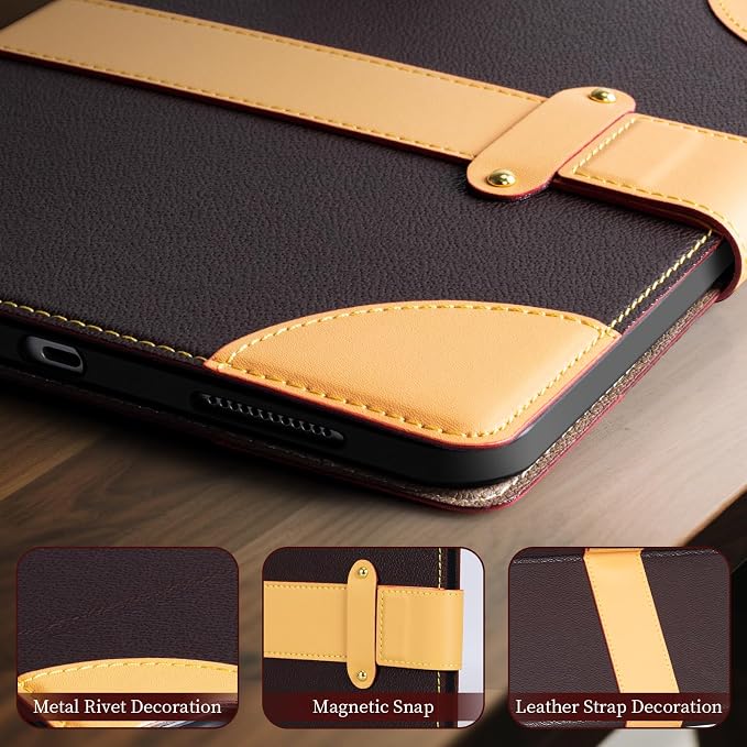 Case for iPad mini 7 (A17) ProiPad mini 7th/6th Gen (2024/2021) | Microfiber Leather Folio Cover with Adjustable Multi-angle StandAuto Sleep/WakeShockproof Protection CaseBlack