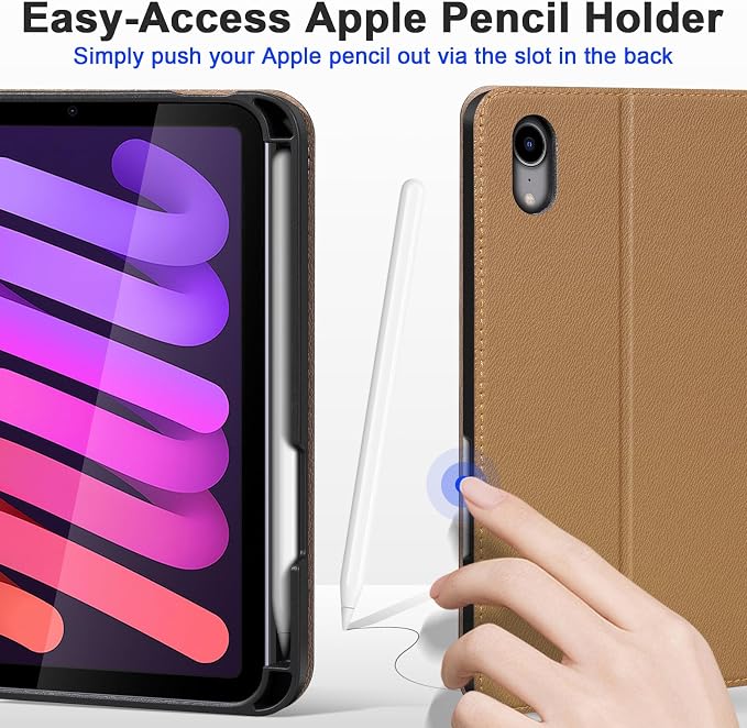 Case for iPad mini 7 (A17) ProiPad mini 7th/6th Gen (2024/2021) | Microfiber Leather Folio Cover with Adjustable Multi-angle StandAuto Sleep/WakeShockproof Protection CaseBlack
