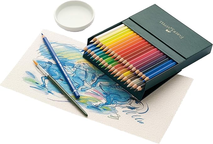 Faber-Castell 117538 Albrecht Dürer Watercolour Pencils, Box of 36 Thick 3.8 mm Watercolour Pencils with Soluble Pigments that Transform in a Few Brushstrokes