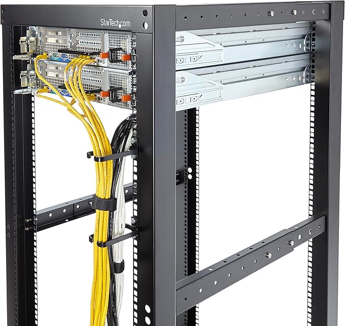 StarTech 5-Pack 1U Vertical 1.8 x 3.9in (4.5 x 10cm) Server Rack Cable Management D-Ring Hook; Network Rack-Mount Cord Organizer; Cable Manager for 19" and 10" Cabinets