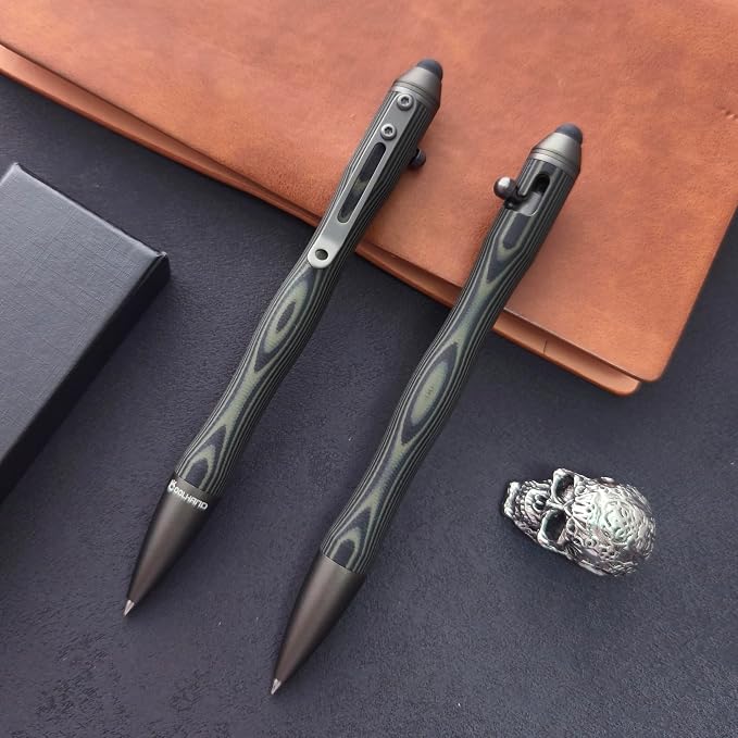 5.7'' G10 EDC Bolt Action Pen Touch Screen Stylus Model 5375-N | Refillable ballpoint ink G10 body with pocket clip ergonomic grip comes with a free refill