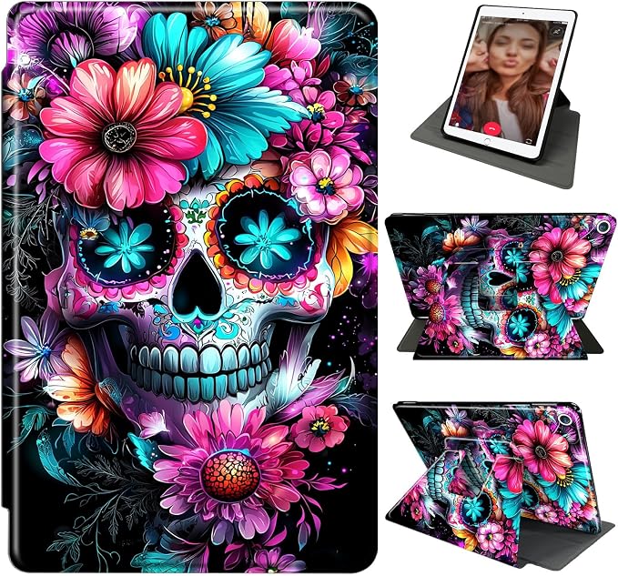 for iPad 10.2 Rotating Case 360° Protection Adjustable Kickstand Cover for iPad 10.2 (7th8th9th Generation) Shockproof Durable Lightweight PU Leather for iPad 10.2 Stand Case Basketball