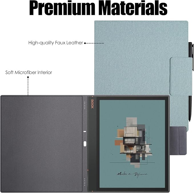 Magnetic Case for 10.3 Boox Note Air 5 CDark Blue | PU Leather Protective CoverSlim &amp LightweightPen Buckle Designwith Auto Sleep/Wake