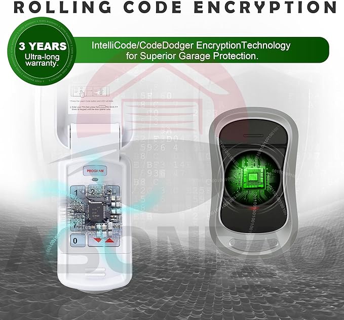 Genie Garage Door Opener Keypad & Remote GK-R G3T-R, Wireless Keyless Intellicode【10-Year-Warranty】