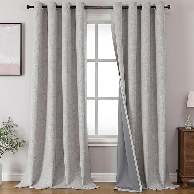 Joydeco Blackout Curtains 96 Inches Long, Light Blocking Curtains for Bedroom 2 Panels with Grommets, Thermal Insulated, Noise Reducing Room Darkening Drapes Privacy Protection for Living Room Window