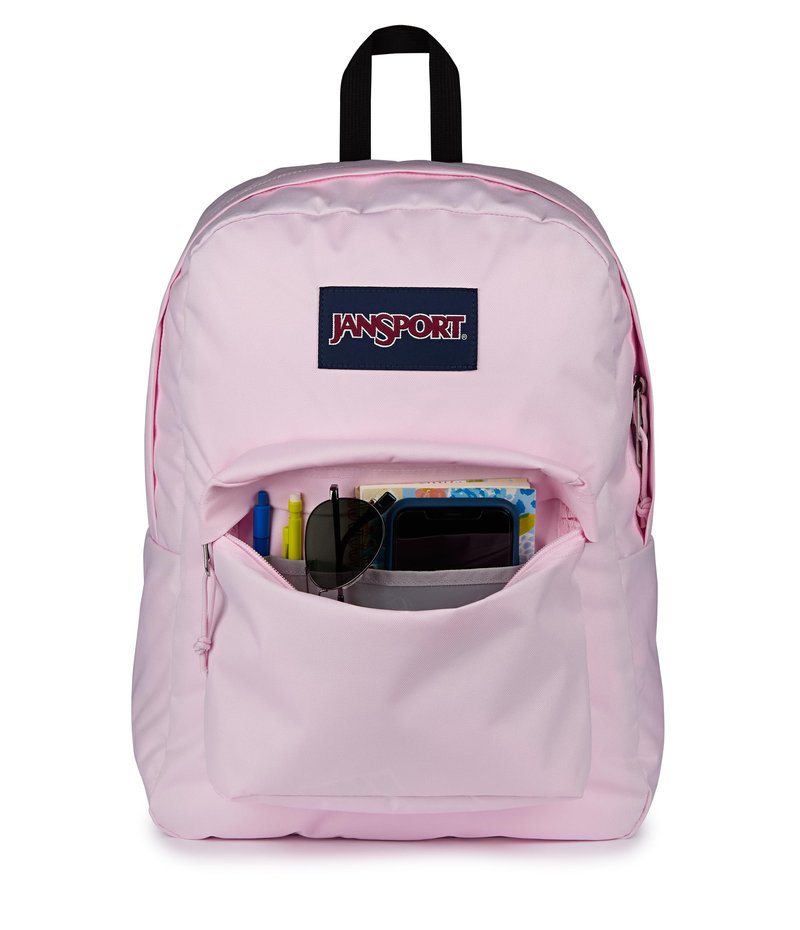 JanSport SuperBreak One Backpack - Durable, Lightweight Bag with 1 Main Compartment, Front Utility Pocket with Built-in Organizer, Premium Backpack, Pink Ice