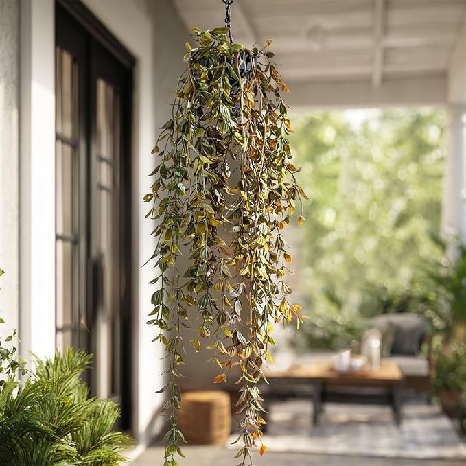 Artificial Hanging Plant 2 Pcs Faux Plant Ivy Vine Faux Eucalyptus Vines Fake Potted Greenery for Wall Living Room Home Shelf Office Bathroom Outdoor Indoor Decor (Type 3)