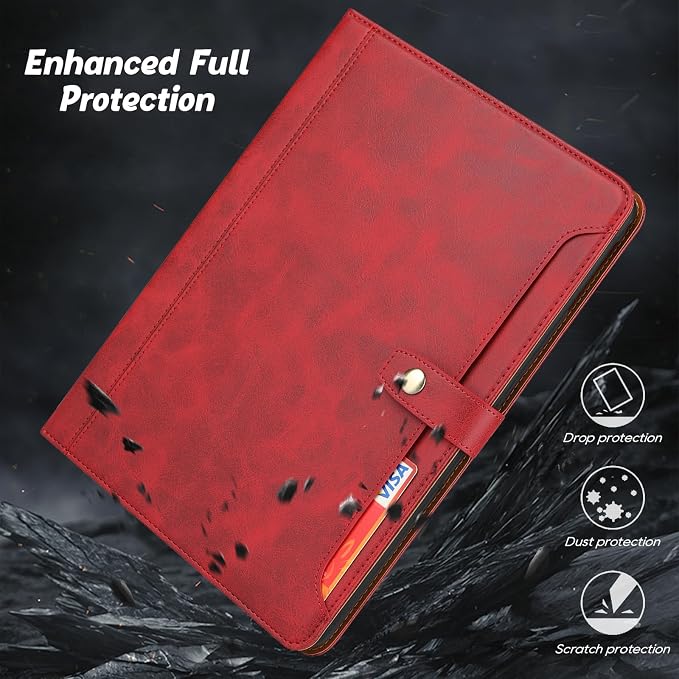 Flip Case for Apple iPad 10.2 9th 8th 7th Generation 2021/2020/2019 Pencil Holder Smart Cover Auto Sleep Wake Protective Documents Pocket Stand Snap Closure Case for iPad 10.2 Inch Black